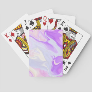 Elegant Purple Blue White Abstract Watercolor Playing Cards
