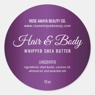 Elegant Purple Body Butter Beauty Cosmetic Label