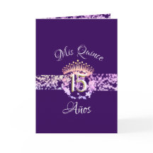 Elegant Purple Boho Gold Quinceañera Spanish