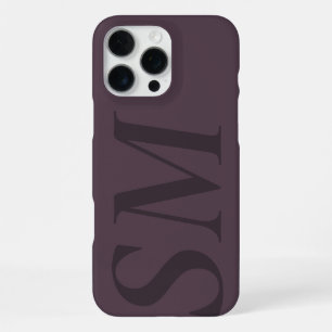 Elegant Purple Bold Initial Monogram iPhone 16 Pro Max Case