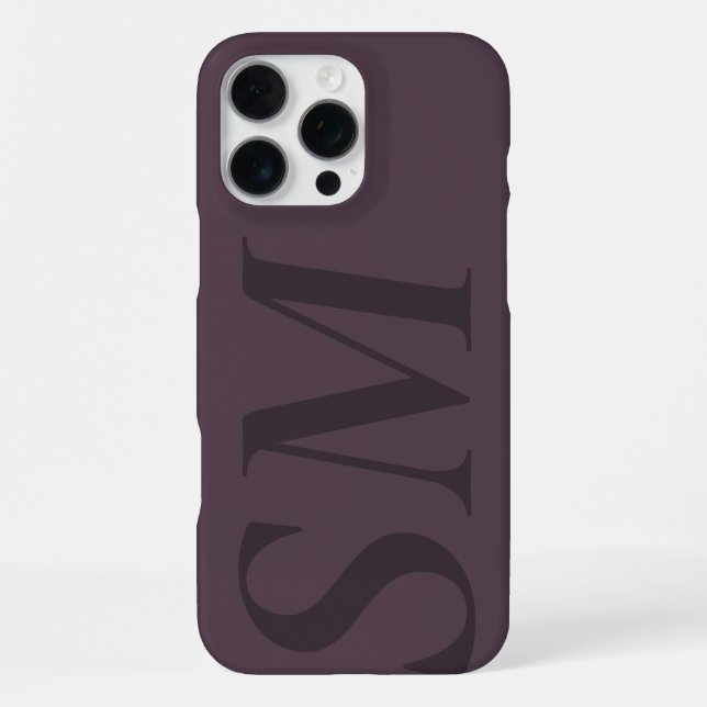 Elegant Purple Bold Initial Monogram iPhone Case (Back)