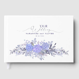 Elegant Purple Botanical Wedding Guest Book