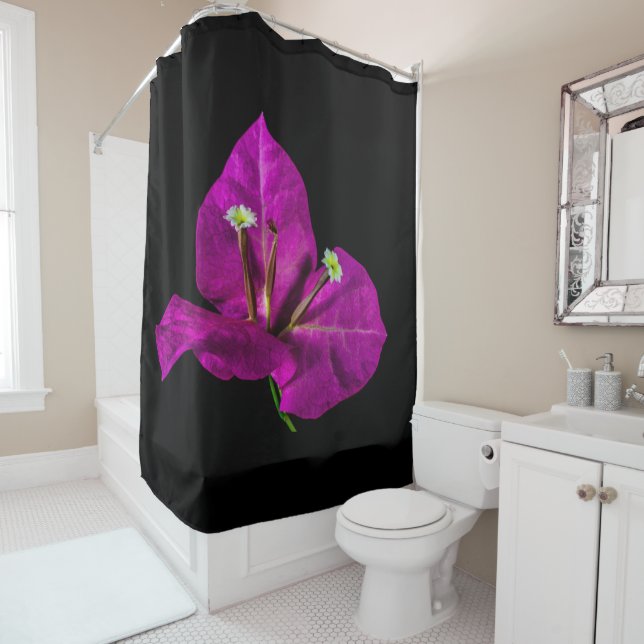 Elegant Purple Bougainvillea Shower Curtain (In Situ)