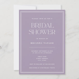 Elegant Purple Bridal Shower Invitation