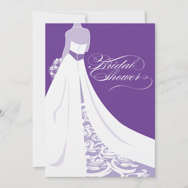 Elegant Purple Bridal Shower Invitation (Front)