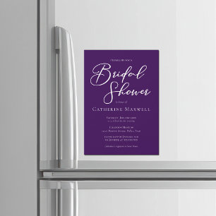 Elegant Purple Bridal Shower Personalised Magnetic Invitation