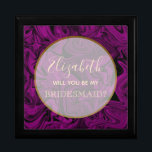 Elegant Purple Bridesmaid Proposal Box<br><div class="desc">Simple,  modern,  elegant,  calligraphy gold and purple Bridesmaid Proposal Box.</div>