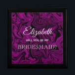 Elegant Purple Bridesmaid Proposal Box<br><div class="desc">Simple,  modern calligraphy,  elegant,  plum purple Bridesmaid proposal box.</div>