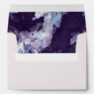 Elegant Purple Brush Stroke Pre-Addressed Wedding Envelope