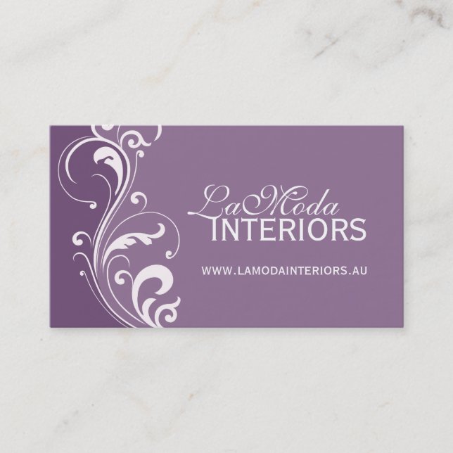 Elegant Purple Business Card (Front)