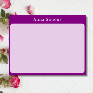 Elegant Purple Business Stationery Note Card