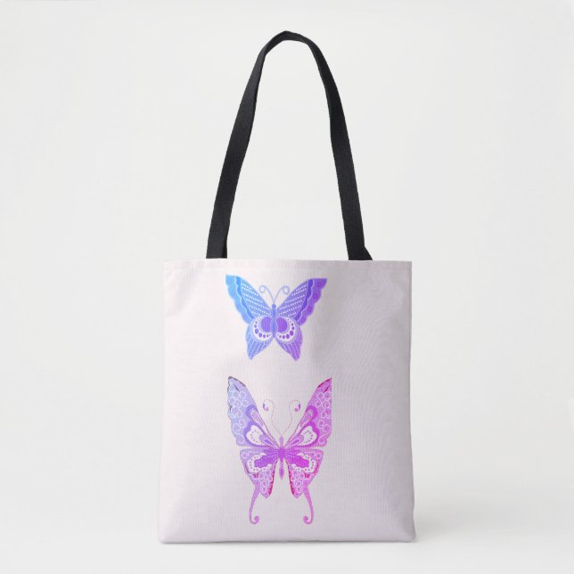 Elegant Purple Butterfly Duo —Tote Tote Bag (Front)