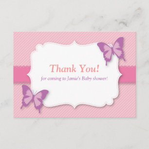 Elegant Purple butterfly thank you baby shower