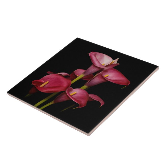 Elegant Purple Calla Lilies Tile (Side)