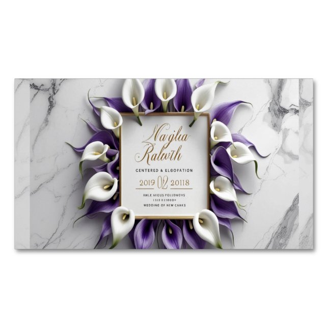 Elegant Purple Calla Lily Wedding Invitation with  (Front)