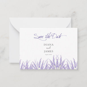 Elegant Purple Calligraphy QR Code Save the date  Card