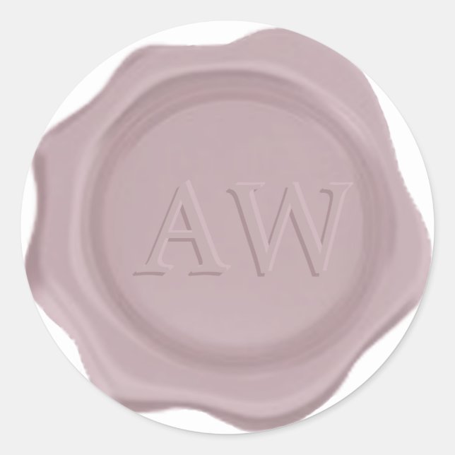 Elegant Purple Cassis Monogram Wedding Wax Seal (Front)