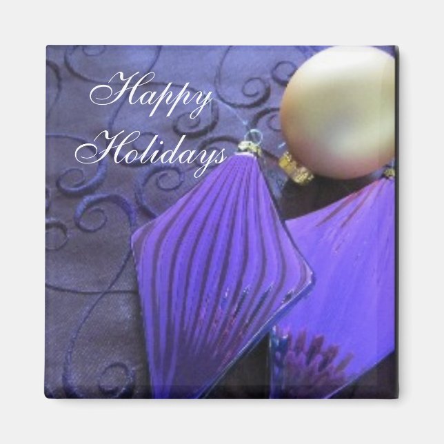 Elegant Purple Christmas Decorations Magnet (Front)