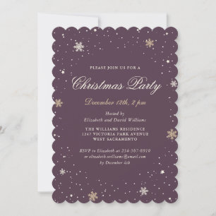 Elegant Purple Christmas Party Invitation