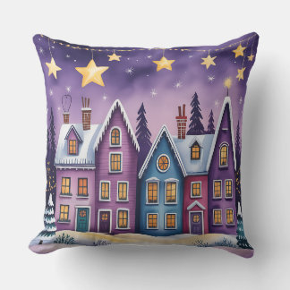 Elegant Purple Christmas Throw Pillow