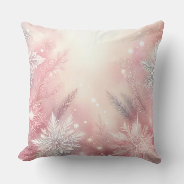 Elegant Purple Christmas Throw Pillow  (Front)