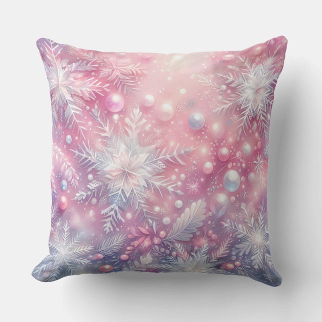 Elegant Purple Christmas Throw Pillow  (Front)