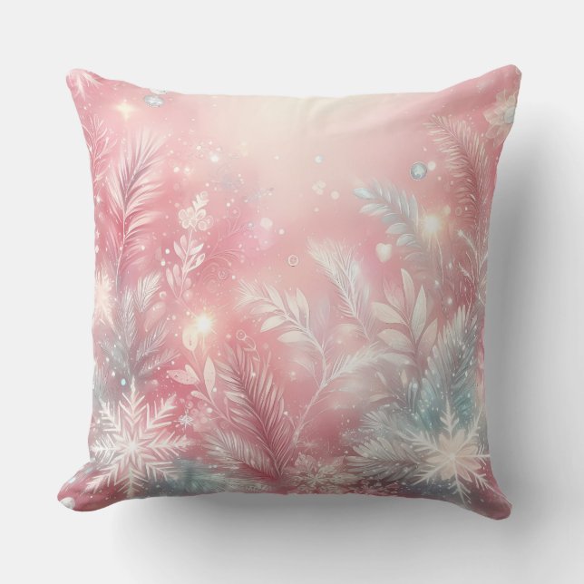 Elegant Purple Christmas Throw Pillow  (Front)