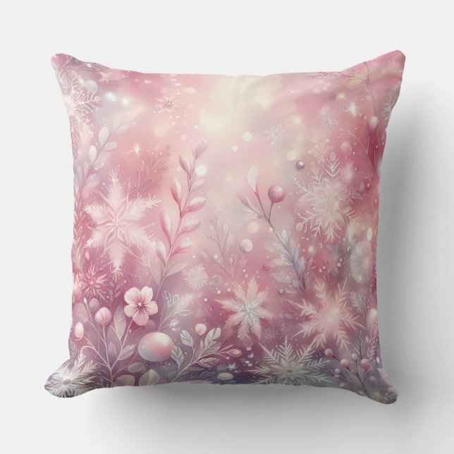 Elegant Purple Christmas Throw Pillow  (Front)