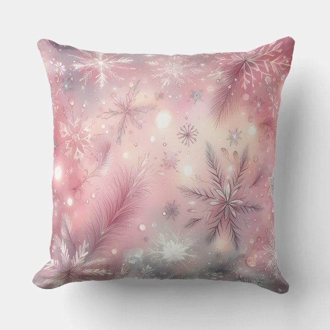 Elegant Purple Christmas Throw Pillow  (Front)
