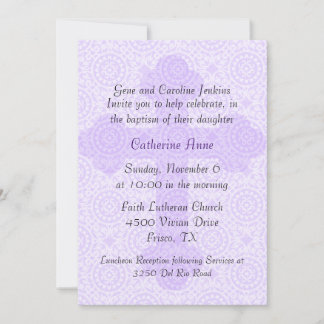 Elegant Purple Cross Custom Baptism Invitation