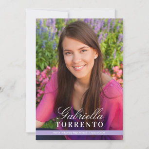 Elegant Purple Custom Photo Graduation Party Invitation