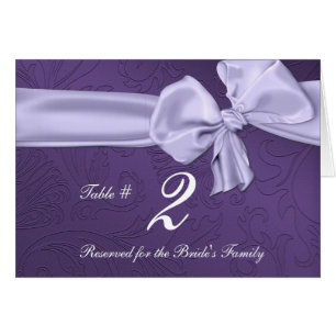 Elegant Purple Damask Reception Table Number
