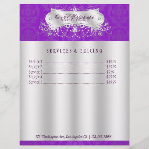 Elegant Purple Damask Swirl Flyer