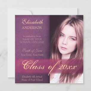 Elegant Purple Daughter's Graduation Announcement