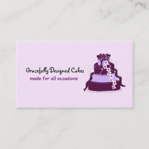 Elegant  Purple Designer Cake Business Card