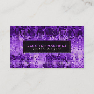 Elegant Purple Disco Ball Glitter & Sparkles Business Card