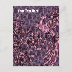 Elegant Purple Dove Customisable Postcard