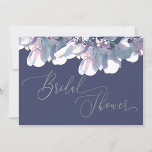 Elegant Purple Dusty Blue Silver Bridal Shower Invitation