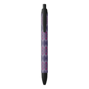 Elegant Purple Fabric with Yellow Floral Pattern Black Ink Pen