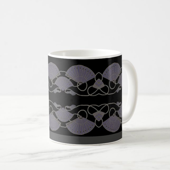 Elegant Purple Fan Coffee Mug (Front Right)