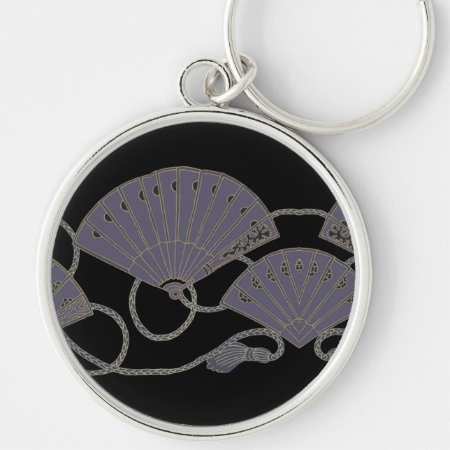 Elegant Purple Fan Key Ring (Front)