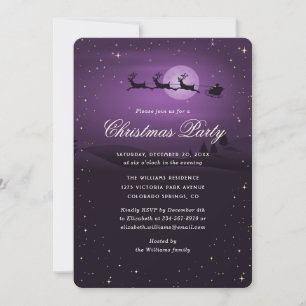 Elegant Purple Festive Christmas Party Invitation
