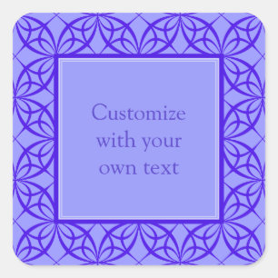 Elegant Purple Filigree Pattern Custom Text Square Sticker