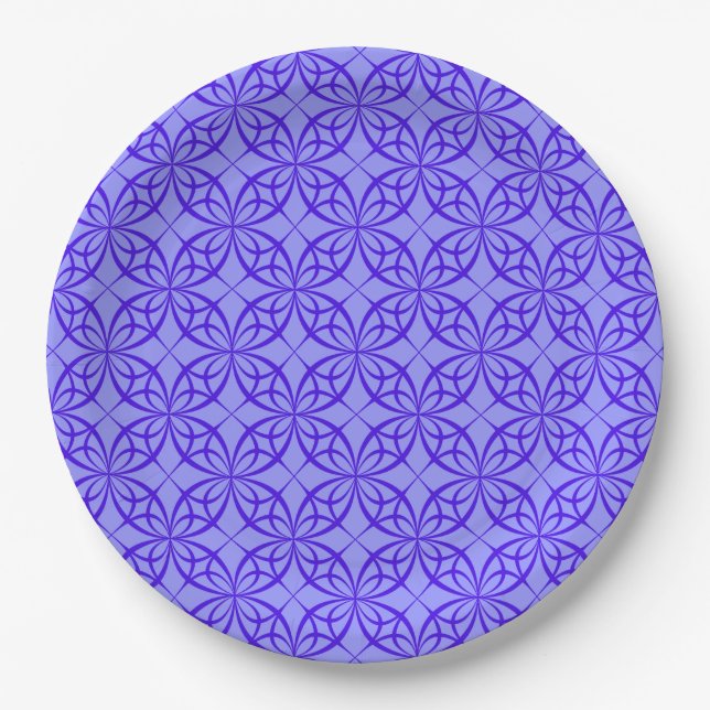Elegant Purple Filigree Pattern Paper Plate (Front)