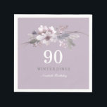 Elegant Purple Floral 90th Birthday Party Napkin<br><div class="desc">Elegant Purple Floral 90th Birthday Party

For the collection visit the Niche and Nest store Design courtesy of: https://www.etsy.com/shop/SmallHouseBigPony</div>