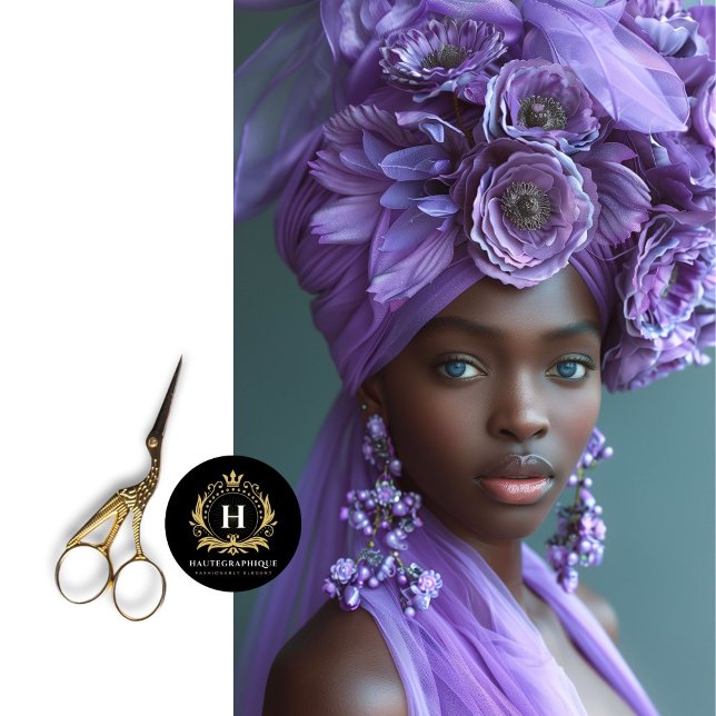 Elegant Purple Floral African American  Decoupage  Tissue Paper (Creator Uploaded)
