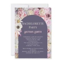 Elegant Purple Floral Arch Summer Bachelorette