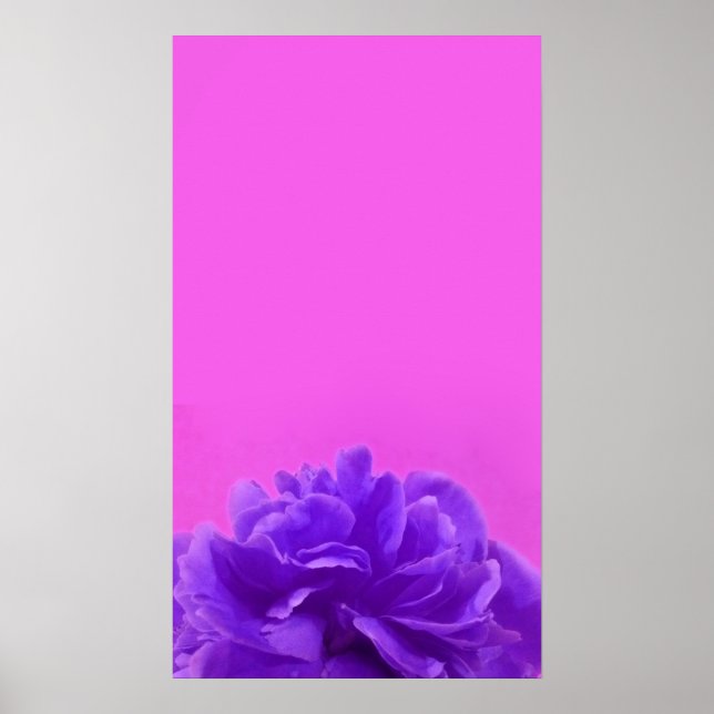 Elegant Purple Floral Art Poster (Front)
