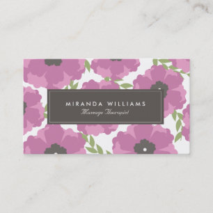 Elegant Purple Floral Business Cards