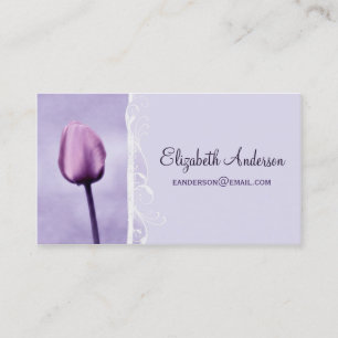 Elegant Purple Floral Chic Lavender Tulip Business Card